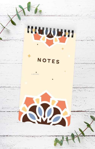 Kufi - Desenli Spiralli Not Defteri Renkli Cep Boy