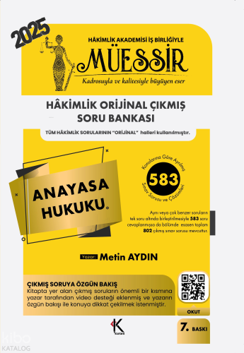 Kuram Kitap Müessir Anayasa Hukuku Soru Bankası