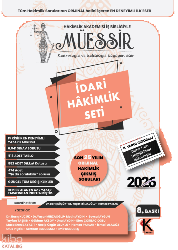 Kuram Kitap Müessir İdari Hâkimlik Çıkmış Soru Bankası Seti - 2026