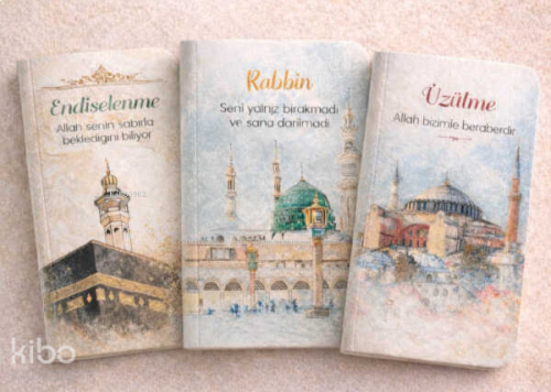 Kutlu Üç Mekan Defter Üçlüsü Çizgisiz A6