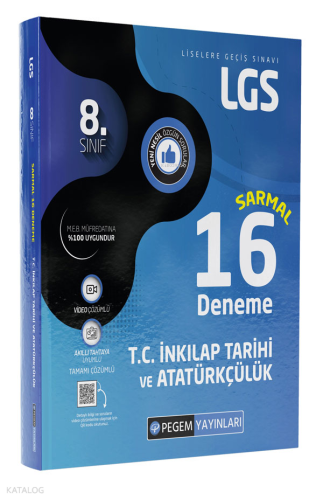 LGS 8.Sınıf T.C. İnkilap Tarihi ve Atatürkçülük Sarmal 16 Deneme