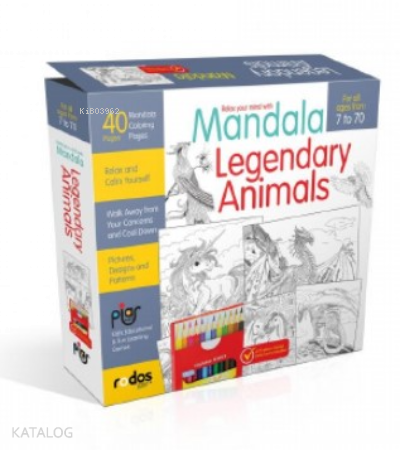 Mandala, Legandary Animals - For All Ages From 7 To 70 - A12-piece-colored Pencil Set is Included