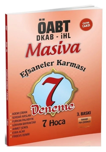 Masiva ÖABT Din Kültürü Efsaneler Karması 7 Hoca 7 Deneme - Ahmet Şenol, Serdar Arslan Masiva Yayınları