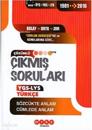 Merkez YGS Türkçe Sözcükte Anlam Cümlede Anlam