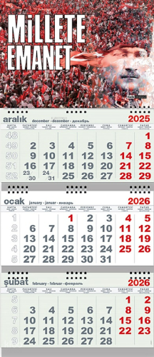 Millete Emanet 2026 Gemici Duvar Takvimi