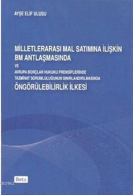 Milletlerarası Mal Satımına İlişkin BM Antlaşmasında ve Avrupa Borçları Hukuku Prensiplerinde Tazmin; Öngörülebilirlik İlkesi