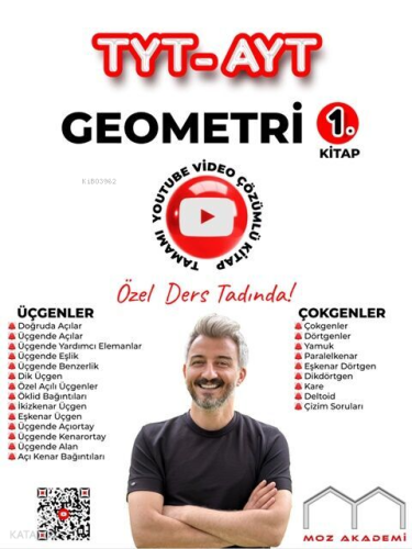 Moz Akademi TYT AYT Geometri 1. Kitap Tamamı Çözümlü Soru Bankası