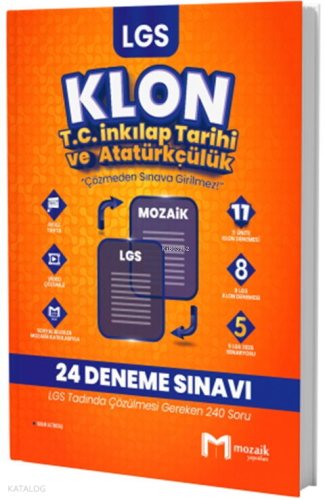 Mozaik Yayınları 8. Sınıf LGS T.C. İnkılap Tarihi ve Atatürkçülük Klon 24 Deneme