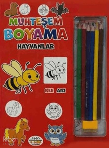 Muhteşem Boyama - Hayvanlar (6'lı Boya Kalemi Hediyeli)