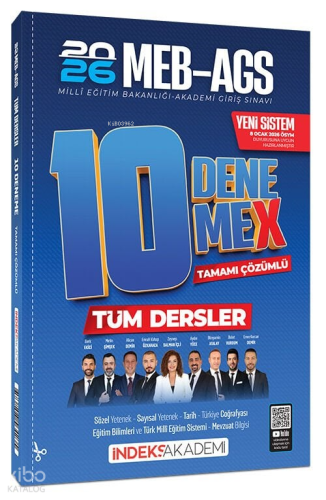 ndeks Akademi 2026 MEB-AGS Tüm Dersler 10 DenemeX Çözümlü