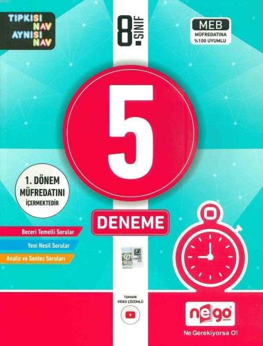 Nego Yayınları 8. Sınıf 1. Dönem LGS 5 li Deneme Nego