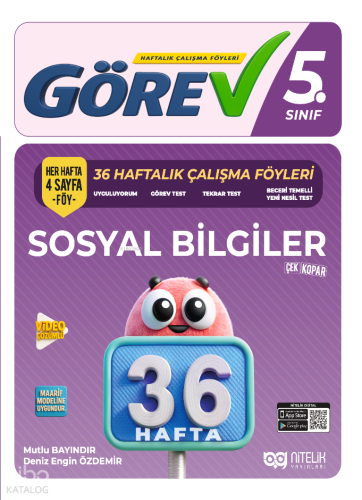 Nitelik 5. Sınıf Görev Sosyal Bilgiler (36 Hafta) Çalışma Föyleri
