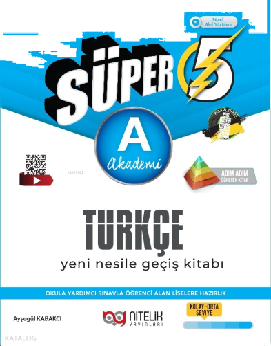 Nitelik 5.Sınıf Süper Türkçe A (Akademi) Yeni Nesile Geçiş Kitabı