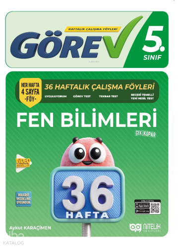 Nitelik Yayınları 5. Sınıf Fen Bilimleri Görev 36 Hafta Çalışma Föyleri