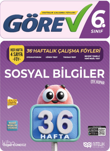 Nitelik Yayınları 6. Sınıf Görev Sosyal Bilgiler (36 Hafta) Çalışma Föyleri