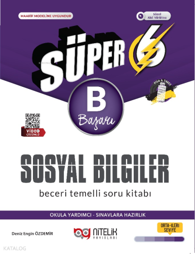 Nitelik Yayınları 6. Sınıf Süper Sosyal Bilgiler B Beceri Temelli Soru Kitabı