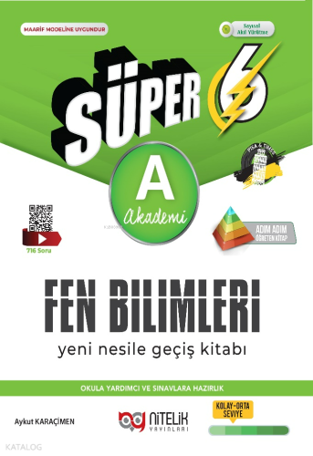 Nitelik Yayınları Süper 6. Sınıf Fen Bilimleri Soru Kitabı Yeni Nesil (A)