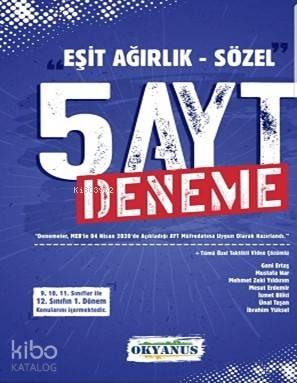 Okyanus Yayınları AYT Eşit Ağırlık Sözel 5li Deneme 2020 Özel Okyanus Y