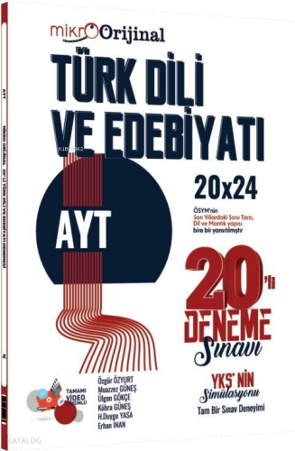 Orijinal Yayınları AYT Türk Dili ve Edebiyatı 20'li Deneme Sınavı