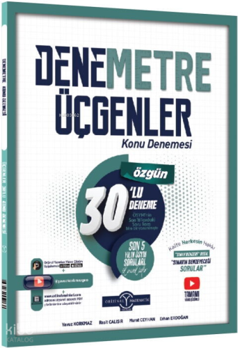 Orijinal Yayınları TYT Üçgenler Denemetre 30'lu Konu Denemesi