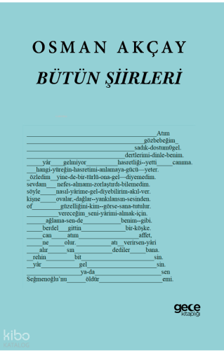 Osman Akçay Bütün Şiirleri