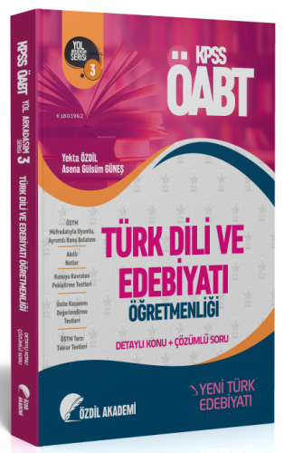 Özdil Akademi ÖABT Türk Dili ve Edebiyatı 3 Kitap Yeni Türk Edebiyatı 