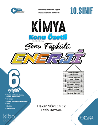 Palme 10. Sınıf Enerji Kimya Konu Özetli Soru Fasikülleri (6 Fasikül)