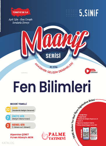 Palme 5.Sınıf Maarif Serisi Fen Bilimleri Haftalık Deneme (41 Föy)
