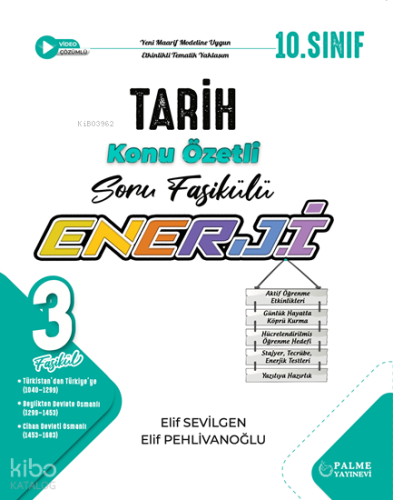Palme Yayınevi 10. Sınıf Enerji Tarih Konu Özetli Soru Fasikülleri (3 Fasikül)