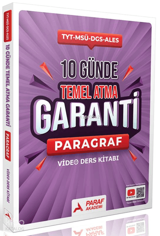 Paraf Akademi 10 Günde Temel Atma Garanti Paragraf Video Ders Kitabı