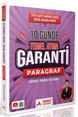 Paraf Akademi TYT AYT KPSS AGS DGS ALES MSÜ 10 Günde Temel Atma Garanti Paragraf Video Ders Kitabı