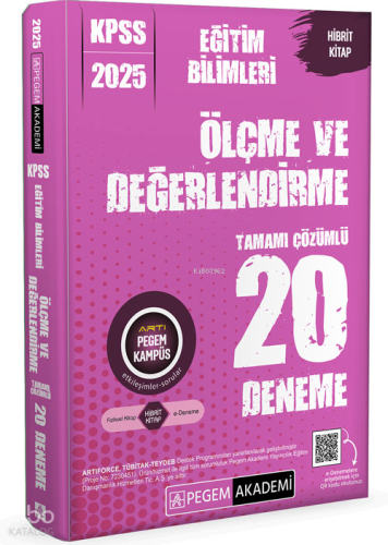 Pegem 2025 KPSS Eğitim Bilimleri Ölçme ve Değerlendirme Tamamı Çözümlü 20 Deneme