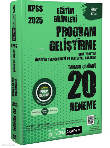 Pegem 2025 KPSS Eğitim Bilimleri Program Geliştirme Tamamı Çözümlü 20 Deneme