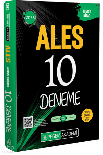 Pegem Akademi 2025 ALES Tamamı Çözümlü 10 Deneme