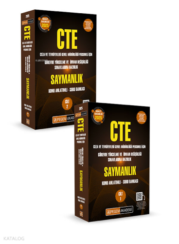 Pegem Akademi 2025 GYS CTE Adalet Bakanlığı Ceza ve Tevkifevleri Genel Müdürlüğü Personeli İçin Görevde Yükselme ve Ünvan Değişikliği Sınavlarına Hazırlık;Konu Anlatımlı Soru Bankası Saymanlık (2 Cilt)