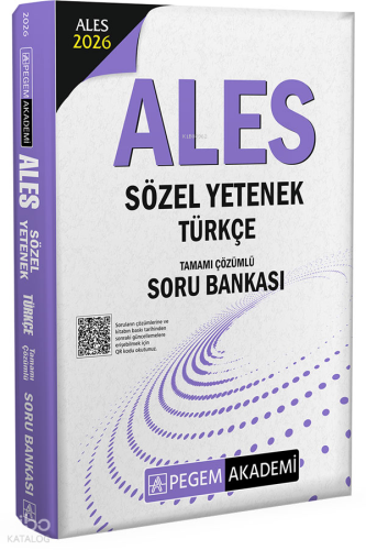 Pegem Akademi 2026 ALES Sözel Yetenek Türkçe Tamamı Çözümlü Soru Bankası