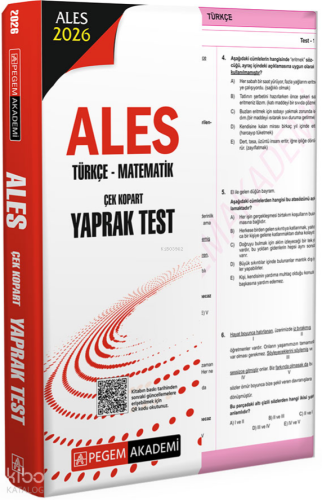 Pegem Akademi 2026 ALES Türkçe-Matematik Çek Kopart Yaprak Test
