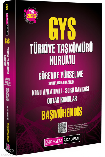 Pegem Akademi 2026 GYS Türkiye Taşkömürü Kurumu Görevde Yükselme Sınavlarına Hazırlık Konu Anlatımlı Soru Bankası Ortak Konular BAŞMÜHENDİS
