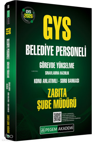 Pegem Akademi 2026 GYS Zabıta Şube Müdürü Belediye Personeli Hazırlık 