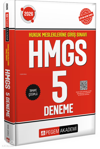Pegem Akademi 2026 Hukuk Mesleklerine Giriş Sınavı HMGS Tamamı Çözümlü