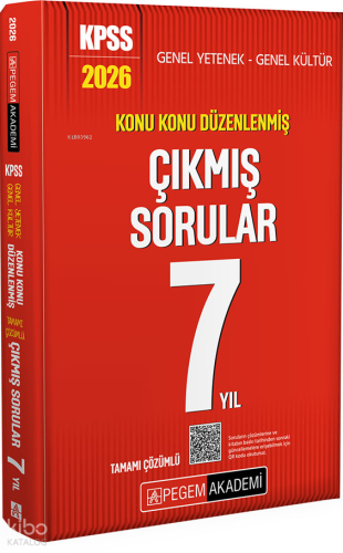 Pegem Akademi 2026 KPSS Genel Yetenek Genel Kültür Konu Konu Düzenlenm