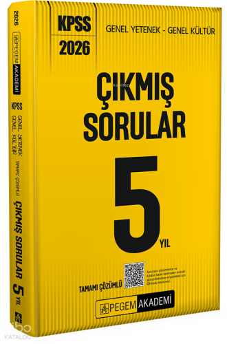 Pegem Akademi 2026 KPSS Genel Yetenek Genel Kültür Tamamı Çözümlü Çıkmış Sorular 5 Yıl