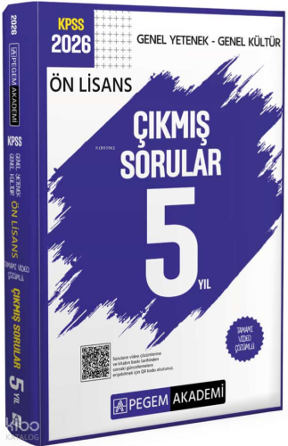 Pegem Akademi 2026 KPSS Ön Lisans Genel Yetenek Genel Kültür Tamamı Vi