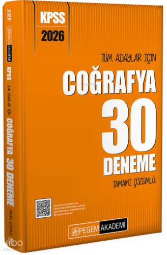 Pegem Akademi 2026 KPSS Tüm Adaylar İçin Coğrafya 30 Deneme Tamamı Çöz