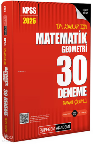 Pegem Akademi 2026 KPSS Tüm Adaylar İçin Matematik-Geometri 30 Deneme 