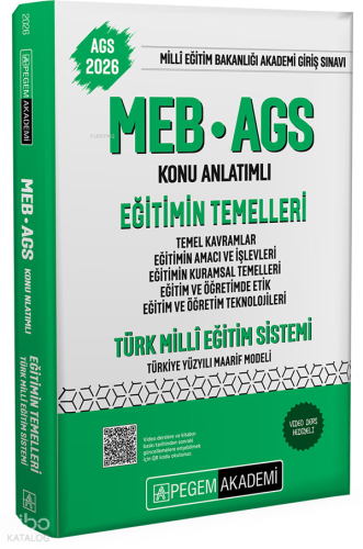 Pegem Akademi 2026 MEB-AGS Konu Anlatımlı Eğitimin Temelleri Türk Mill