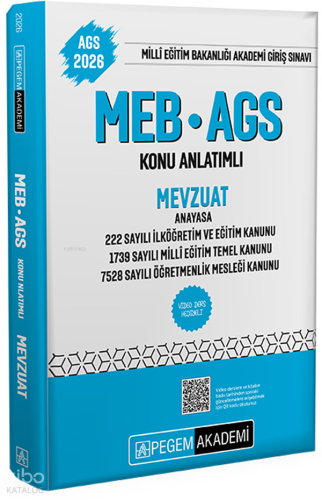 Pegem Akademi 2026 MEB-AGS Konu Anlatımlı Mevzuat