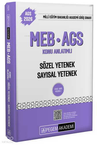Pegem Akademi 2026 MEB-AGS Konu Anlatımlı Sözel Yetenek Sayısal Yetene