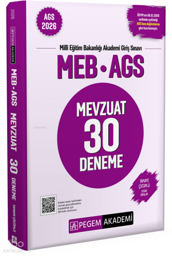 Pegem Akademi 2026 MEB AGS Mevzuat 30 Deneme Tamamı Çözümlü