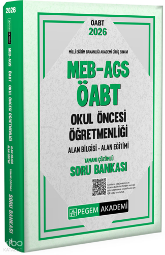 Pegem Akademi 2026 MEB AGS ÖABT Okul Öncesi Öğretmenliği Alan Bilgisi 